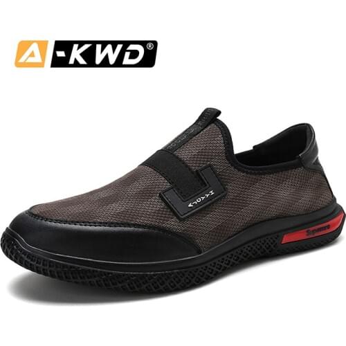 New Fashion Black Brown Men Shoes Breathable Air Mesh Loafers Men Chaussure Homme Sport Summer Shoes Men Casual Men Sport Shoes