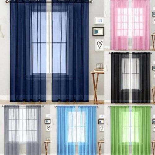 7 Colors Solid Color Curtains 100x270cm Tulle Curtains For Glass Windows&Door Wedding Supplies
