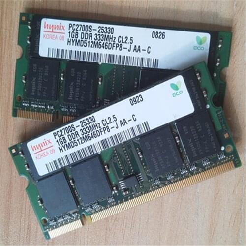 Hynix memoria DDR1 RAMS 1GB 333MHz Laptop memory PC2700S 1GB DDR 333MHz CL2.5 used ram for notebook