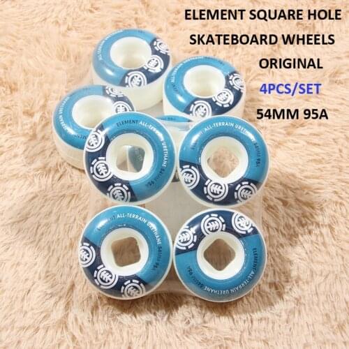 Original Imported Element Square Hole Skateboard Wheels Double Rocker Skate Board Wheels Scooter Longboard Skating Wheels 52MM