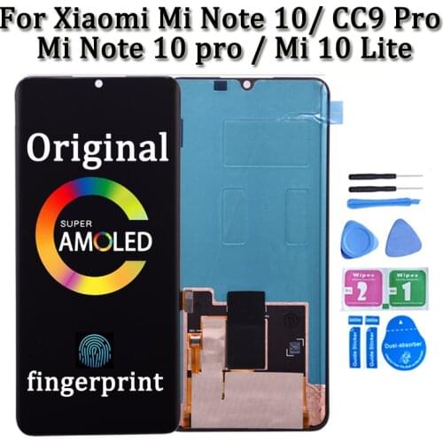AMOLED For Xiaomi Mi Note 10 LCD Display Touch Screen Assembly Digitizer For MI Note10 lite Display Replacement Panel Phone Part