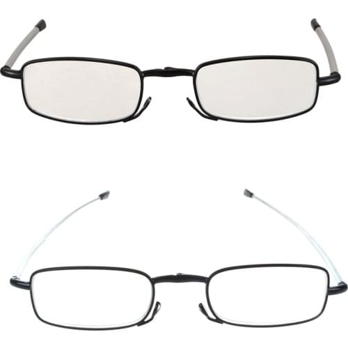 Portable 2 Pairs Of Compact Folding Reading Glasses With Mini Flip Top Carrying Case For Fashion Men And Women Rotation Eyeglass