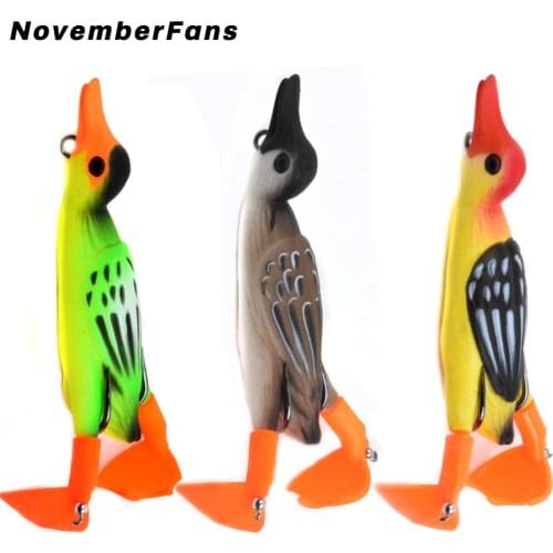 NovemberFans Soft Duck Bait 9.5cm 12g Topwater Lure Wobblers Rotate Feet Artificial Duckling Fishing Lures