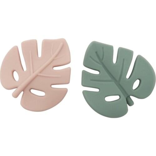 1PC Cartoon Silicone Leaf Shaped Teether Newborn Molar Soother Infant Teething Chewing Toy Baby Gift BPA Free