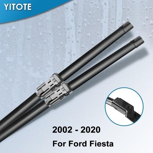 YITOTE Windscreen Wiper Blades for Ford Fiesta Fit Push Button / Hook Arms model year from 2002 to 2020