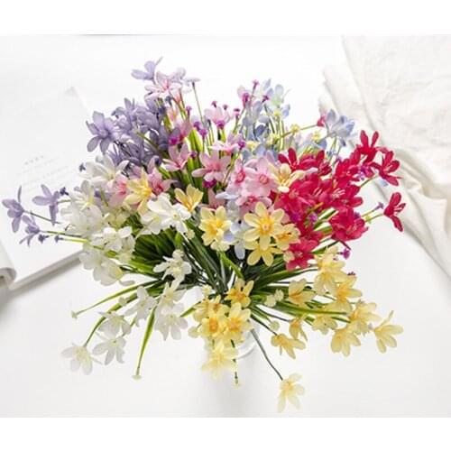 Silk flower Orchids Artificial flowers vivid fake leaf flower Home decoration Top Quality