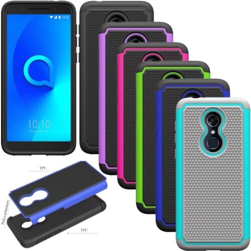 Heavy Duty 2in1 Hybrid Armor Case For Alcatel 3 Impact Protective Soft TPU&Hard Back Cover For Alcatel 3/T-mobile Revvl 2 5052W