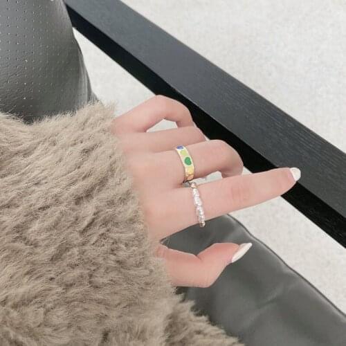 Hip Hop Geometric Gold Color Metal Circular Rings Set For Women Girls Punk Adjustable Finger Buckle Tail Ring Fashion Jewelry