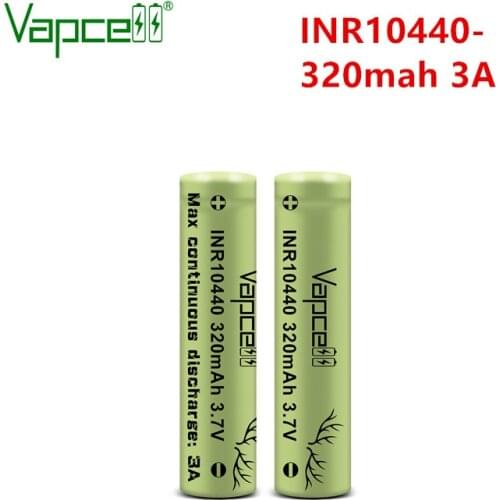 Vapcell 100% originaI INR 10440 320mah 3A max HKJ test discharge rechargeable battery flat top cells for flashlight batteries
