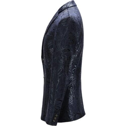 High Quality Brand Man Clothes England Style Single Breasted Printing Casual Mens Blazer Slim Fit Blazer Masculino Plus Size