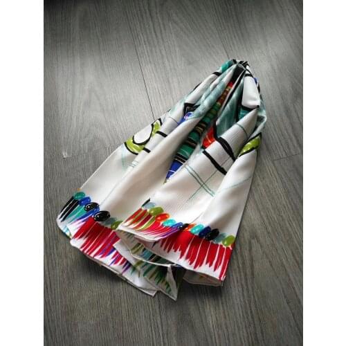 2019 new arrival fashion colorful pattern 100% silk scarf 90*90 cm square shawl twill wrap for women free shipping