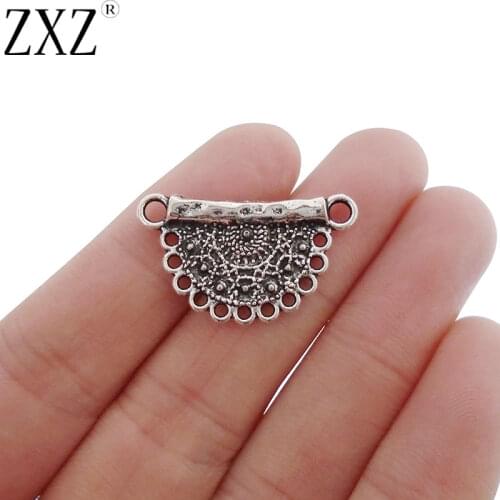 ZXZ 20pcs Tibetan Silver Chandelier Connector Charms for Earring Necklace Jewelry Making Findings 28x15mm