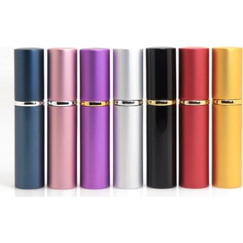 10PCS Empty Aluminum 5ml Perfume Bottle Refillable Travel Perfume Atomizer Mini Glass Spray Bottle