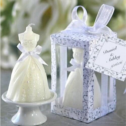 2019 New Beauty White Bridal Bride Shape Candle Wedding Party Favors Home Decoration