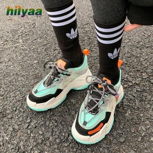 2020 Woman Chunky Sneakers Fashion Platform Shoes Female PU Comfortable Outdoor Sport Shoe Zapatillas Mujer Casual Sneakers
