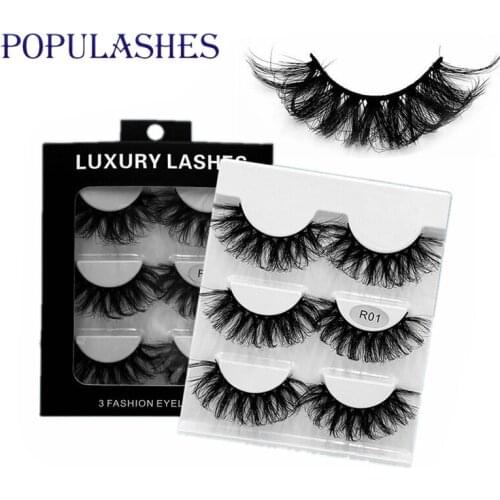 3 Pairs Of False Eyelashes 6d Fluffy Multi-layer Three-dimensional Thick Fake Lashes Dramatic Long Imitation Mink Hair Lash