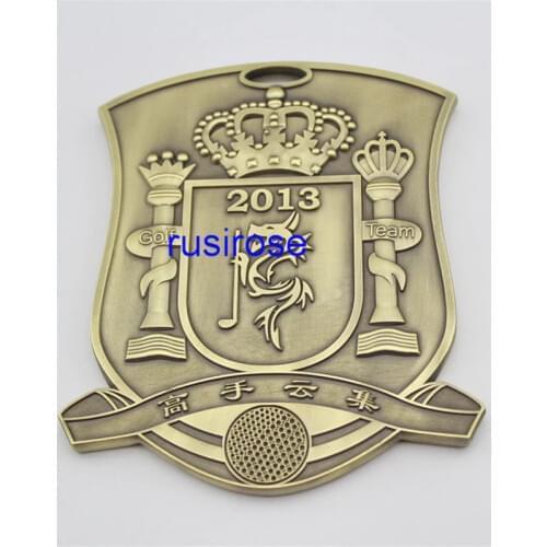 Golf Club 3D Metal Memorial Badge Custom, Golf Tag Medal Custom, Antique Metal K-eychain Custom