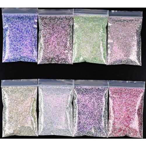 50g Ultrathin Aurora Symphony Glitter Sequins Mix AB Hexagon Nail Glitter Flakes Mixed-Colors Mermaid Sparkle Shiny Sequins VR5