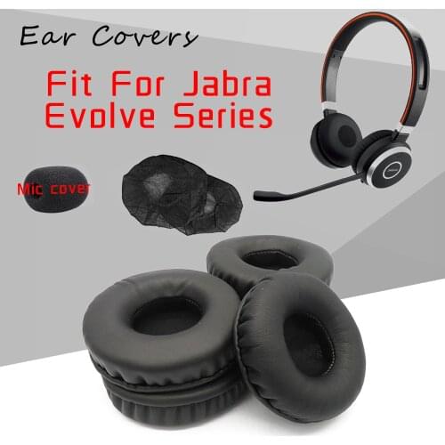 Ear Pads For Jabra Earpads Evolve 20 20se 30 30II 40 65 75 Headphone Earpad Replacement Headset Ear Pad PU Leather Sponge Foam
