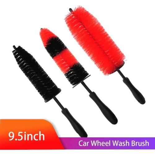 Car Wheel Wash Brush Long Soft Bristle Cleaning Brush for Motor Engine Grille Wheel Wash Brush Car Cleaning Tool