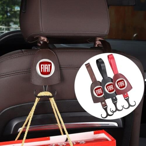 Car Grocery Hook Holder Rear Seat Leather Hook Clip Interior Parts For FIAT 500 Abarth Grande Punto Tipo Panda Ducato Stilo UNO