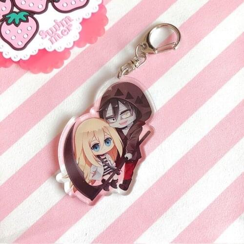 Cool Angels of Death Keychain Zack & Rachel Double Side Printing Acrylic Key Chain Hot Japan Anime Key Ring Backpack Bag Charm