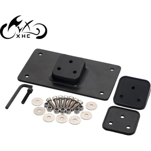 Black/Chrome Laydown License Plate Frame Mounting Tilt Bracket For Harley Dyna Or Any Model With Similar 3-hole Bolt Pattern