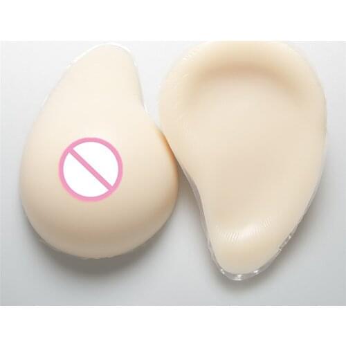 Artificial White Silicone Breast Form 1400g/pair Shemale Mastectomy Silicone Boobs Enhancers Classic Curved