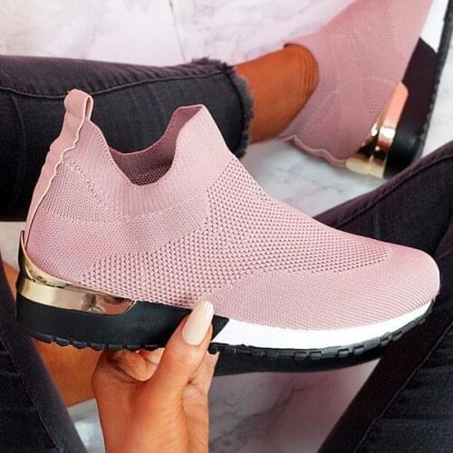 Solid Color Slip-On Sneakers for Female Vulcanized Shoes Sneakers Ladies Casual Sport Shoes 2021 Fashion Mujer Women Shoes