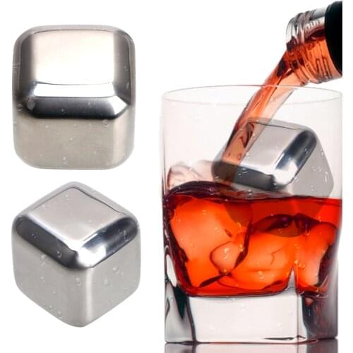 HOOMIN Stainless Steel Ice Cubes Whiskey Cooler Rocks Beer Drink Quick Frozen Ice Stone Chilling Stones for Whiskey Wine