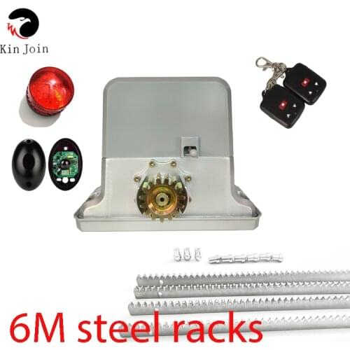 Motor para porton corredizo residenciales home automation gate opener and door closer with 5-6M steel rack+1lamp+1 pair sensor