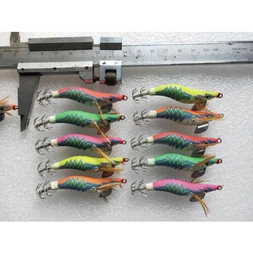 MR OCTOPUS MR OCTOPUS 30pcs 1.5# squid jigs,squid hook ,fishing lure, random colour mixed , 6cm,4g