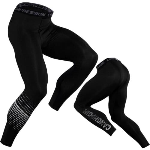 Mens Running Tights Gym Fitness Compression Pants Male Training Leggings Cycling Base Layers Sports Trousers