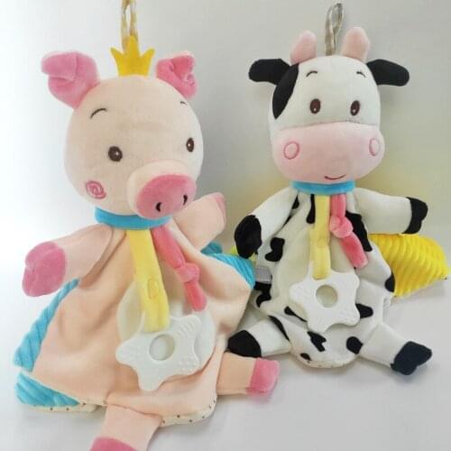 Baby Soft Sleep Toy Infant Soothe Towel Blanket With Lovely Mouse Rabbit Stuffed Comforting Toy Chewable Plush Comfort Toy Towel