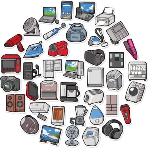 10/50pcs/pack Household Appliances Graffiti Stickers For Skateboard Box Computer Notebook Car Childrens Toys