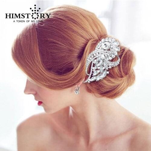 New Design Bridal Clear Flower Wedding Bridal Hair Comb Piece Austrian Crystal Bridesmaids Headpiece factory price