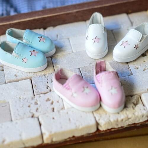 1 Pair 3cm Causal 1/6 Dolls Slip On Star Doll Shoes for Blyth, Ixdoll, Holala Doll Clothes Accessories Toy