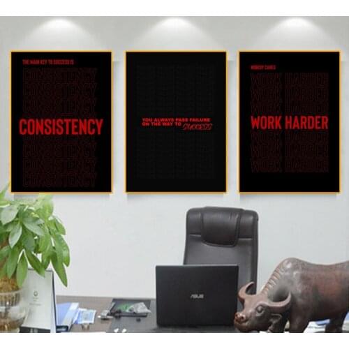 Office Inspirational Canvas Painting Motivational Quote Posters and Prints Wall Pictures Modern Living Room Home Decoration