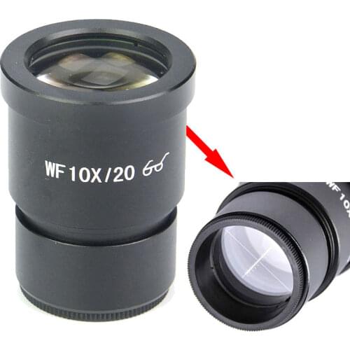 Pair of Widefield WF10X 20mm Eyepiece with Reticle for Compound Stereo Microscope ( 30MM Diameter)