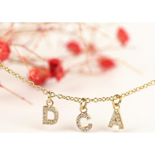 3UMeter Custom Crystal Personalize Choker Name Necklace Baby Necklace Pendant Fascinating collier ras du cou for Women