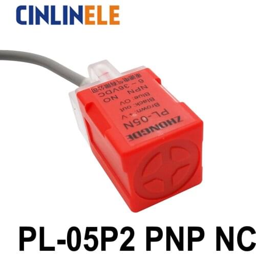 PL-05P2 5mm sensing DC PNP NC Cube shell inductive Screen shield type proximity switch LP05 proximity sensor 17*17*35