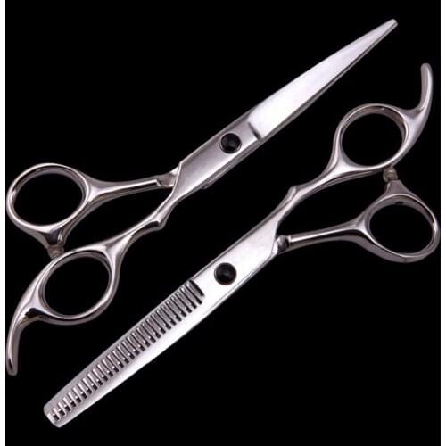 Professional Japan 6 inch black gem hair scissor thinning scisor cutting barber hair scissors set shears hairdressing scissors