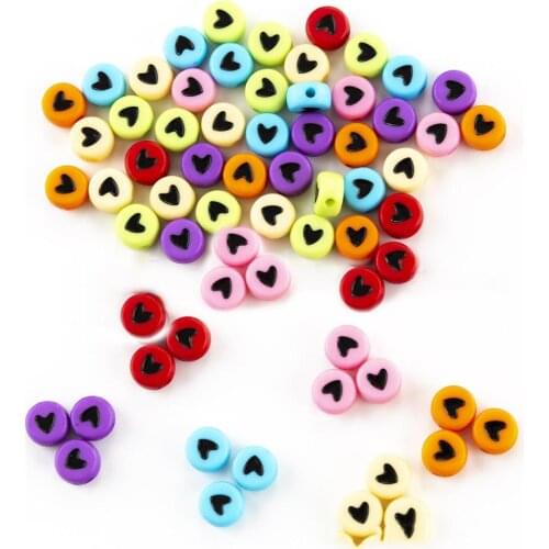 Solid Colors 4*7mm 3600pcs Coin Round Acrylic Heart Beads DIY Jewelry Findings Ornament Accessories Bracelet Knit Spacer Beading