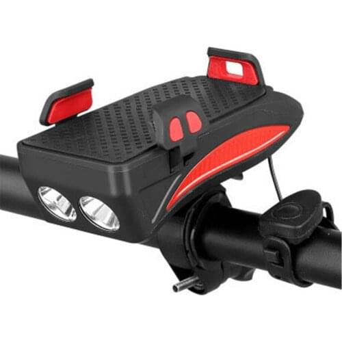 Waterproof USB Rechargeable Cycling Front Light Headlight Bicycle Mobile Phone Holder Bracket Lamp 4000mAh