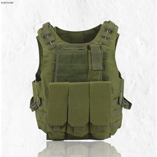 Military Combat Carrier Tactical Molle Vest Airsoft Protective Equipment Amphibious Camouflage Multi-Pocket Shooting-Accessories