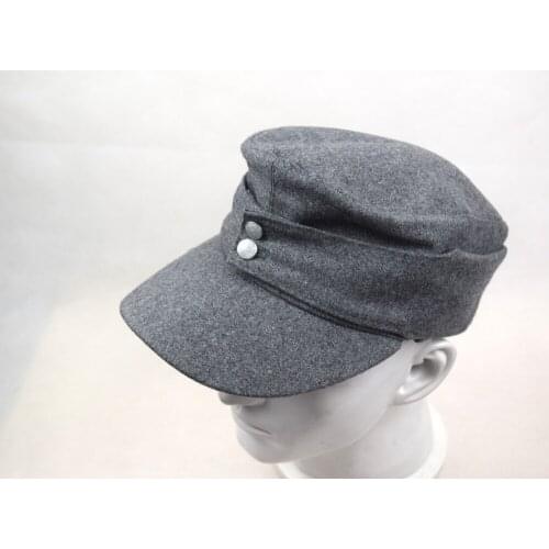 Military Reenactment WWII German WH Elite EM M43 Panzer Wool Field Cap Hat Gray Replica