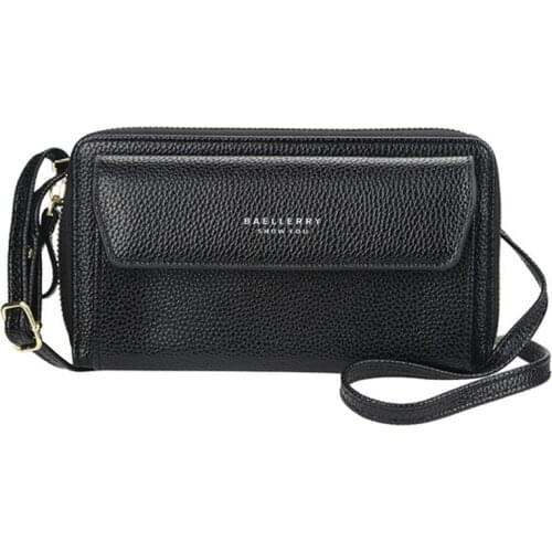 Women Shoulder Strap Bag Multifunction Long Wallet Fashion Purse Hasp Card Holder Ladies Small Crossbody Cell Phone Bag