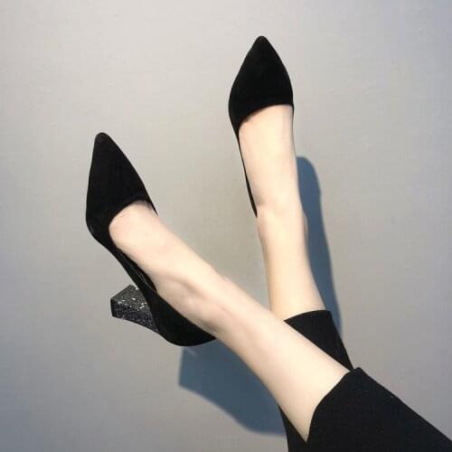2019 autumn new Korean style wild pointed suede high heels ladies sexy temperament shoes