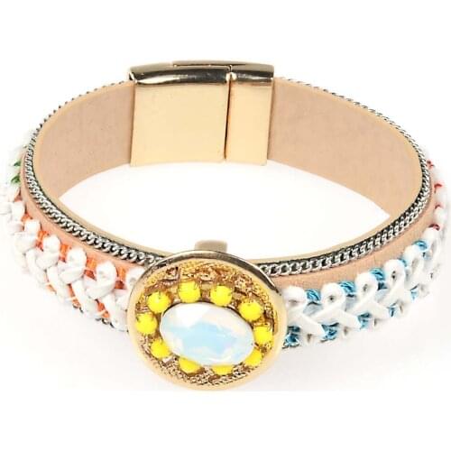 Miasol Ethnic Magnetic Charm Bracelet With Metal Crystal Charm Magnetic Bracelet For Women Gift B1012