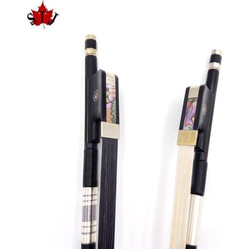 1pcs Double Bass Bow Black Carbon Fiber Stick Ebony Frog French style 4/4 New
